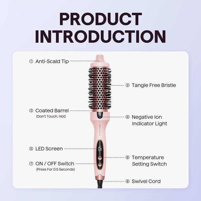Thermal Brush 1 1/2 Inch Ionic Heated Round Brush (PINK)